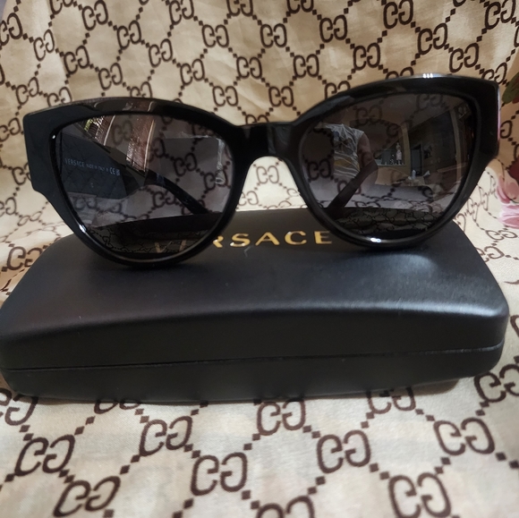 Versace sunglasses black gold frame